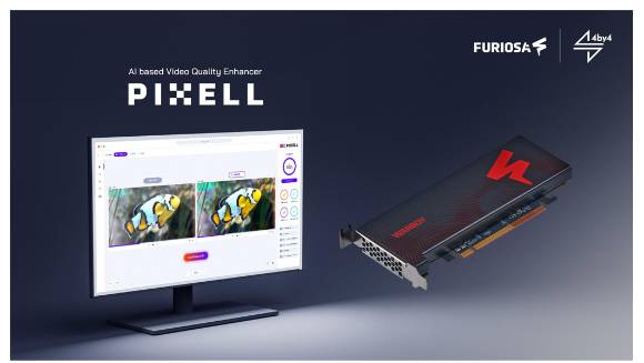 포바이포 AI솔루션 ‘픽셀’ 실행화면(왼쪽)과 퓨리오사AI의 AI반도체 ‘워보이’ 제품 이미지. [사진=포바이포]