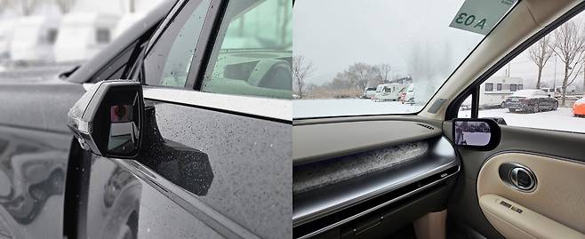 아이오닉9에 탑재된 디지털 사이드 미러. /권유정 기자