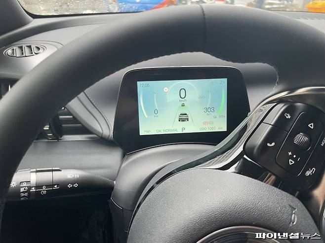 중국 완성차 업체 BYD 아토3 인도 당시 주행 가능 거리. 사진=권준호 기자