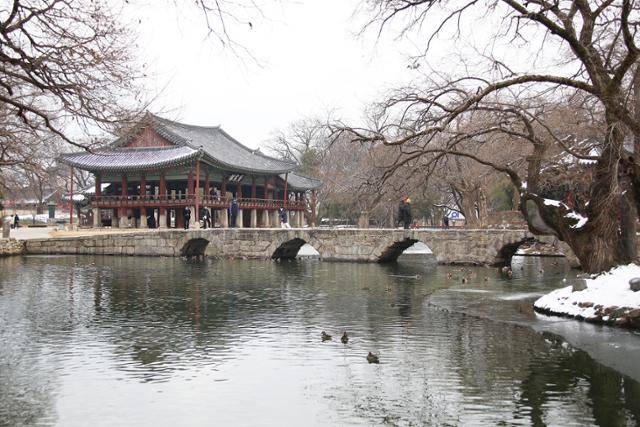 남원 광한루의 겨울 풍경. ⓒ박준규