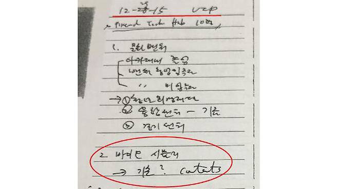 안종범 전 수석의 업무수첩 사본 (사진=연합뉴스)