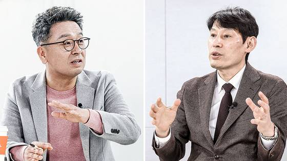 이철희 전 청와대 정무수석(左), 박성민 정치컨설팅 민 대표(右). 김성룡 기자