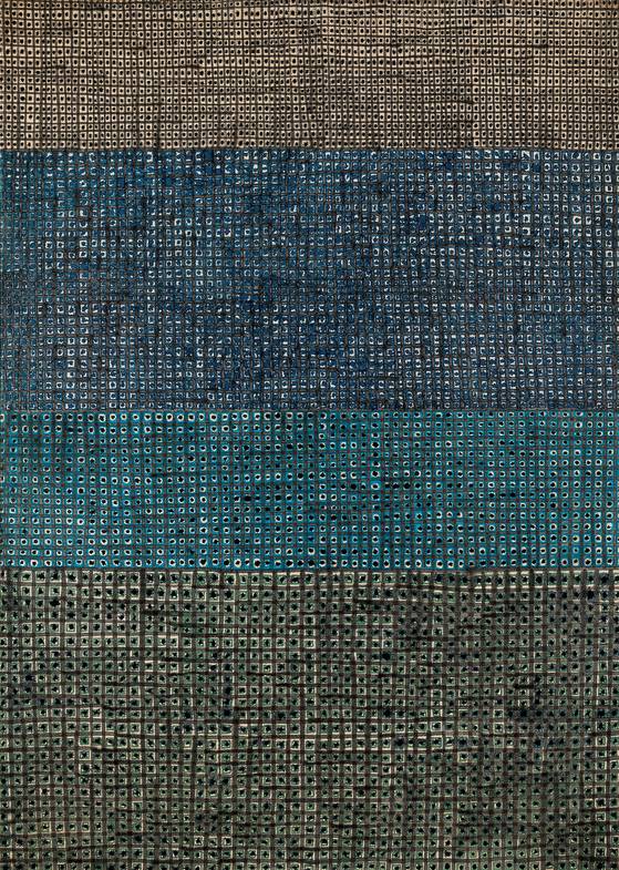 지난 3월 서울옥션 경매에서 50억원에 낙찰되어 상반기 국내 경매 최고가를 기록한 김환기의 전면점화 ‘3-Ⅴ-71 #203’. [사진 서울옥션]