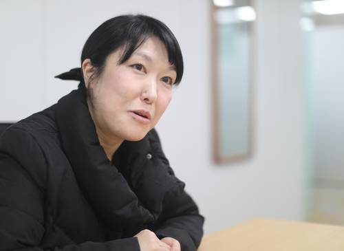 연합뉴스와 인터뷰 중인 김수빈 나부협 회장 [진성철 기자 촬영]