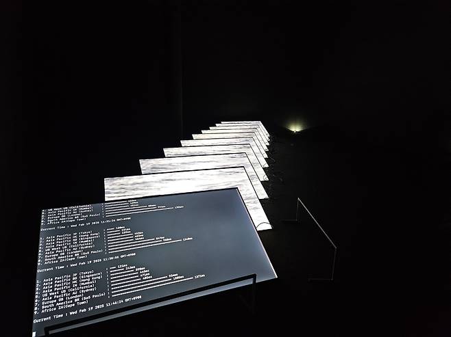 Installation view of "Echo Chamber System for Submarine Cable" by Kim Ho-nam at Nam June Paik Art Center (Park Yuna/The Korea Herald)