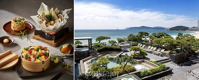 &nbsp;파라다이스시티 '라쿠'_'스프링 셰프 스페셜' 런치 세트(좌),&nbsp;파라다이스 호텔 부산 '씨메르'(우)