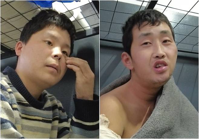 지난해 러시아 쿠르스크에 파병됐다 우크라이나군 포로로 붙잡힌 북한군 소총수 백모(21, 왼쪽)씨 정찰·저격수 리모(26)씨/정철환 특파원