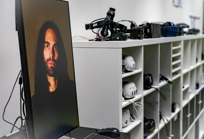"AI Jesus" is back in the Immersive Realities Research Lab at Lucerne's University of Applied Sciences and Arts after a stint at a local church. (Immersive Realities Center, HSLU)