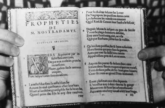 1984년 프랑스에서 발견된 16세기 노스트라다무스의 예언서. 중앙포토.