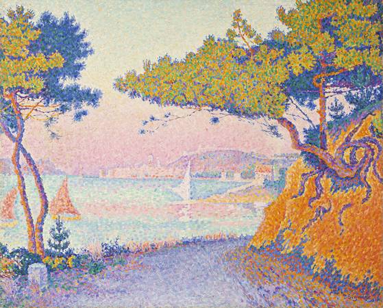 "Golfe Juan" (1896) by Paul Signac [WORCESTER ART MUSEUM]