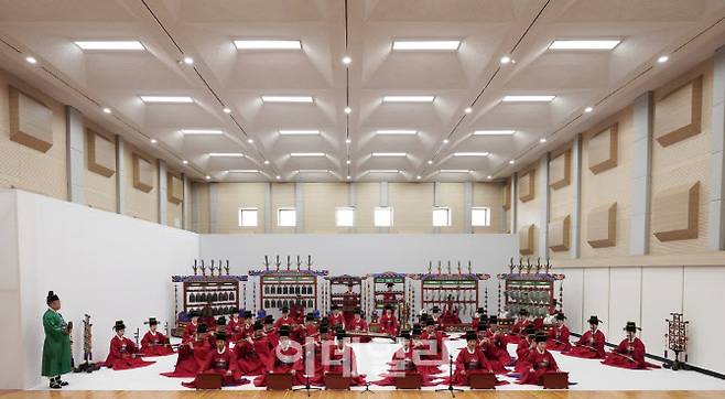 25일 서울 서초구 국립국악원 정악단 연습실에서 열린 ‘행악과 보허자’ 제작발표회 현장. (사진=국립국악원)