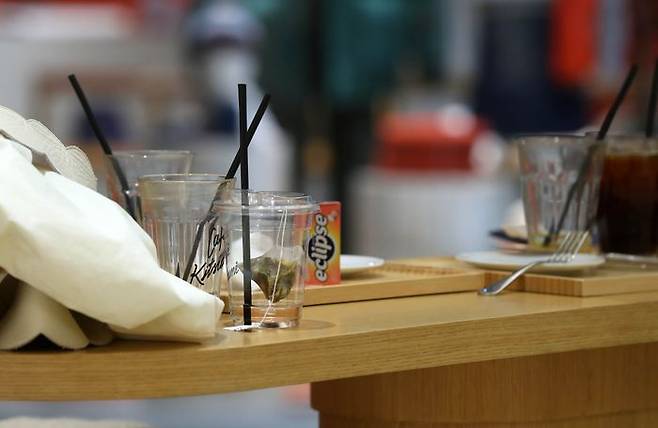 서울 시내 한 카페에 플라스틱 컵이 놓여있다.ⓒ뉴시스