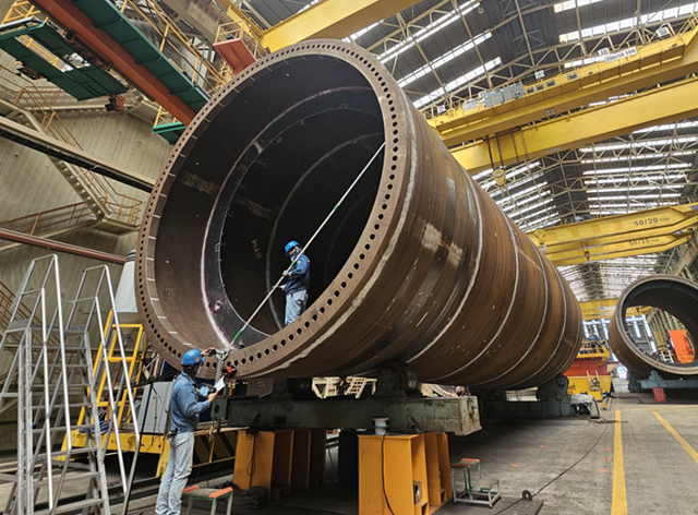 낙월해상풍력단지 발전기 하부구조물. 낙월해상풍력 제공