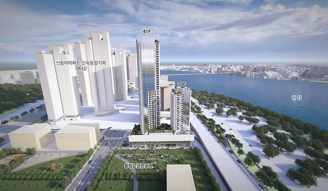 서빙고 아파트지구 지구단위계획구역 업무시설·근린생활시설·공동주택 조감도. [서울시]