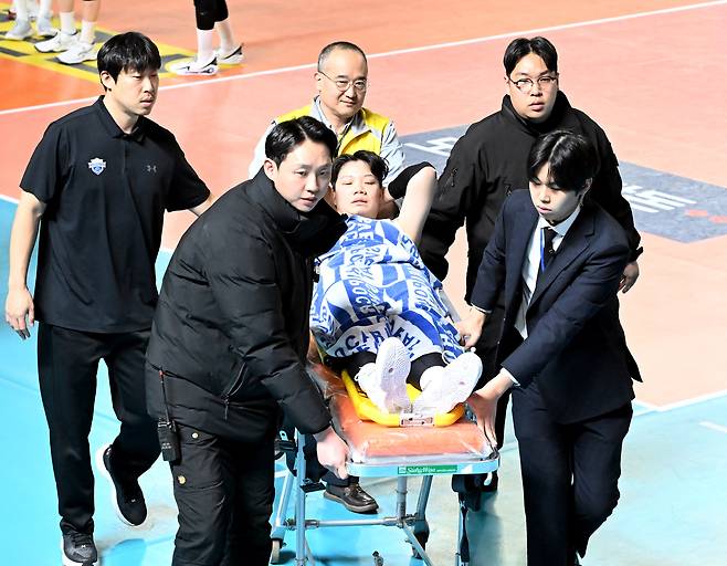 부상으로 시즌 아웃된 현대건설 위파위 시통. (KOVO 제공)