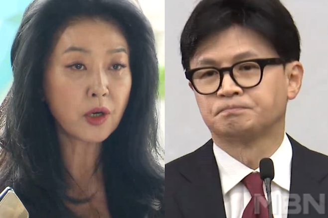 배우 김부선 씨, 한동훈 전 국민의힘 대표. / 사진 = MBN