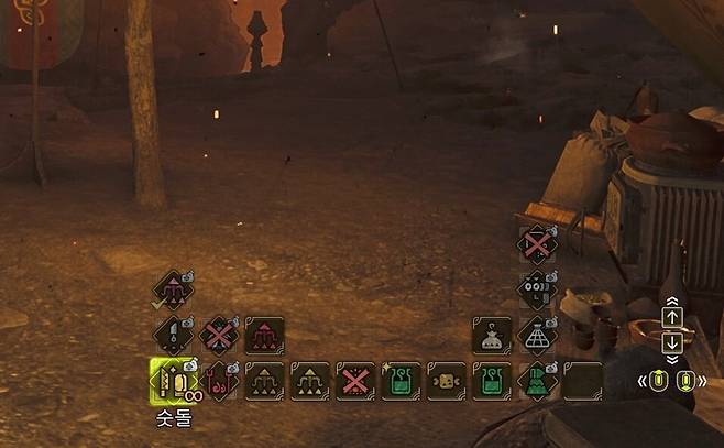 ▲ 아이템 선택 모드 중 슬라이더 확장 시에도 아이템 확인 및 선택에 도움을 준다