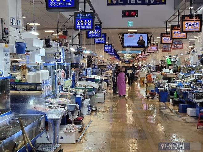 28일 오전 6시 한산한 노량진수산시장 모습. /사진=이민형 기자
