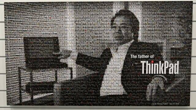 2018년 4월 나이토 아리마사 부사장 퇴임을 앞두고 직원들 사진으로 구성한 포토 모자이크. (사진=지디넷코리아)