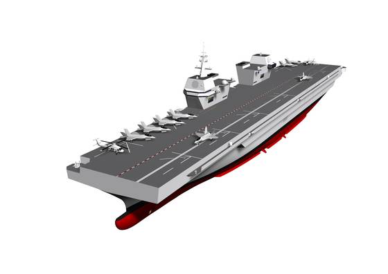 해군이 2021년 1월 공개한 경항공모함의 컴퓨터 그래픽. 해군