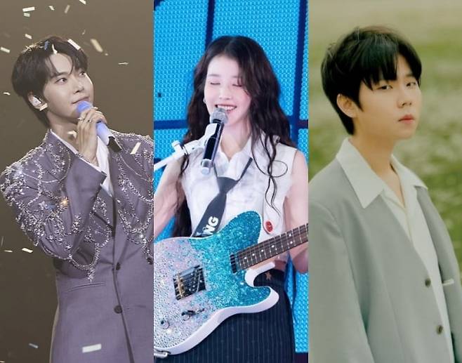 그룹 NCT 도영, 가수 아이유, 정승환 /사진=SM엔터테인먼트, SNS 캡처, 안테나 제공