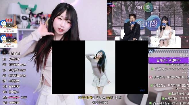 SOOP 스트리머 ‘미단이’가 생성형 AI 라이브 영상 제조기 ‘SAVVY’ 영상을 따라 하는 모습 (사진=SOOP 제공) *재판매 및 DB 금지