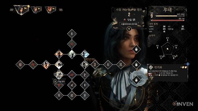 ▲ 스킬은 최대 6개만 장착할 수 있다. 어떤 스킬을 조합하고 장착할지