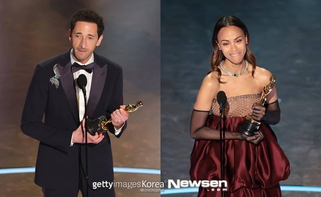 왼쪽부터 애드리언 브로디, 조 샐다나(게티이미지 제공)