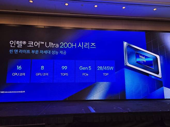 인텔 코어 울트라 200H 시리즈 소개. 사진=구자윤 기자