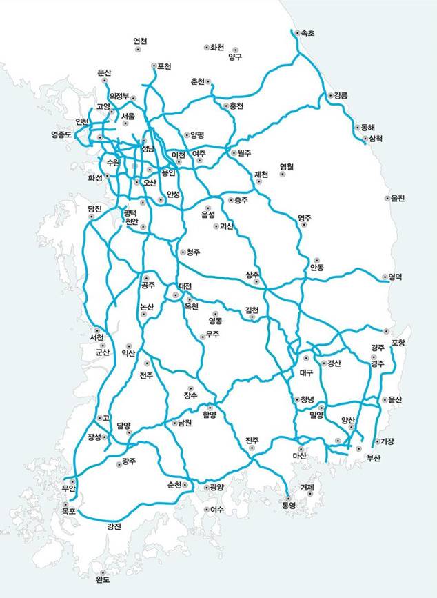 고속도로 자율주행자동차 시범운행지구 노선도(자료:국토부)