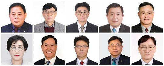 가각현 남면새마을금고 (시계방향) , 강창규 신례원새마을금고, 강필진 당진새마을금고, 김동균 부여새마을금고 김문경 대산새마을금고, 맹일권 북천안새마을금고 ,김해경 추부새마을금고, 김택노 홍주새마을금고,김종남 원북새마을금고,김병예 당진동부새마을금고
