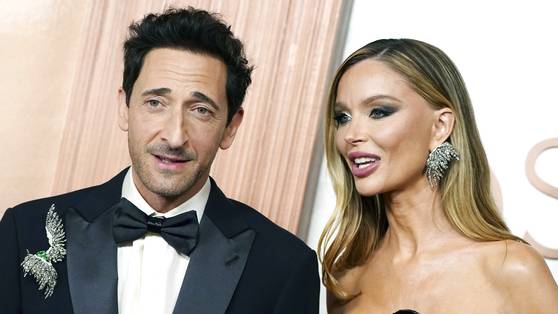 할리우드 배우 애드리언 브로디(왼쪽), 여자친구 조지나 채프먼. AP=연합뉴스