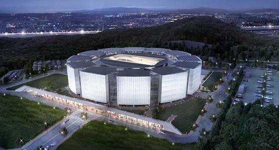 충남 천안시 구성동에 소재한 천안오토아레나 조감도. 지난해 12월 SK렌터카가 매입해 7월 개장을 목표로 재단장 중이다. 사진 삼우씨엠건축사사무소