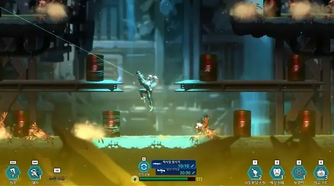 ▲ 적응되기 전엔 다소 쉬운 난이도로 화끈하게 다 터뜨리는 런앤건식 재미를 즐길 수도 있고