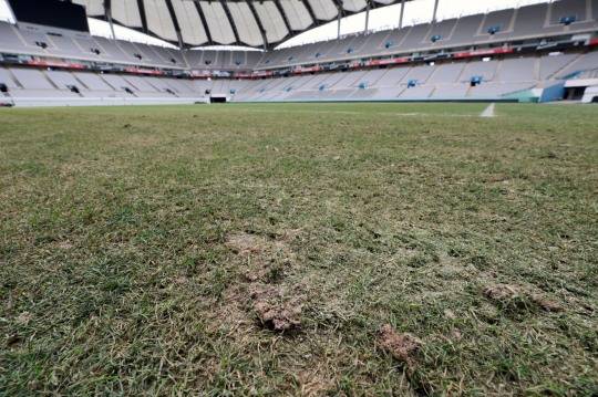 고르지 못한 잔디. 사진[연합뉴스]