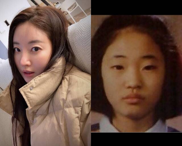 김사랑의 과거 사진이 공개됐다. / (왼쪽) 김사랑 SNS 캡처, (왼쪽) 온라인 커뮤니티 캡처