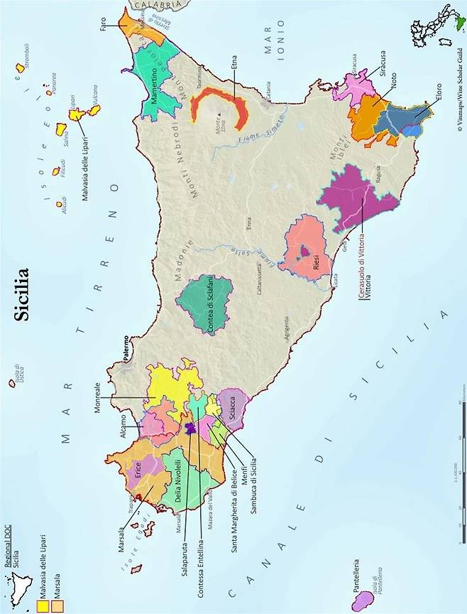 시칠리아 와인산지.