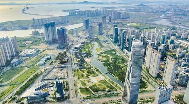 인천경제자유구역의 송도국제도시 전경.  사진=인천경제청 제공