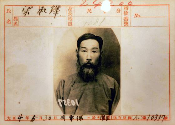 일제의 감시대상 인물카드 속 우강 양기탁 선생. [사진 국사편찬위원회]