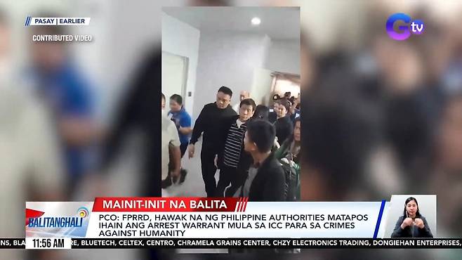 체포되는 두테르테 전 필리핀 대통령 11일(현지시간) 필리핀 마닐라 국제공항에서 로드리고 두테르테 전 필리핀 대통령(가운데)이 '마약과의 전쟁'과 관련해 국제형사재판소(ICC)가 발부한 체포 영장에 의해 체포돼 호송되고 있다. 2025.03.11
[GMA뉴스 유튜브 캡처. 재판매 및 DB 금지]