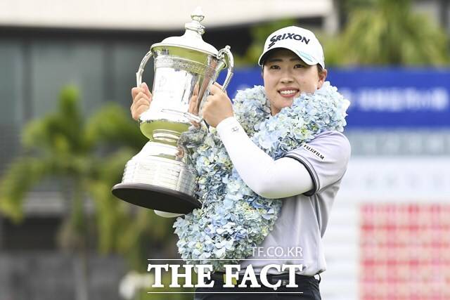 블루베이 LPGA에서 올시즌 투어에 데뷔하자마자 우승한 루키 다케다 리오(22)./하이난=신화.뉴시스