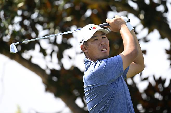 안병훈이 9일 아널드 파머 인비테이셔널 3라운드 중 샷을 시도하고 있다. AP=연합뉴스