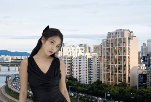 서울 강남구 청담동 ‘에테르노 청담’ 모습과 배우 겸 가수 아이유. [에테르노 청담 공식 홈페이지, 아이유 공식 인스타그램 갈무리]