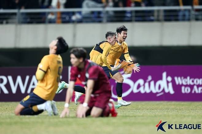 [서울=뉴시스]K리그1 광주, ACLE 8강 진출. (사진=한국프로축구연맹 제공)