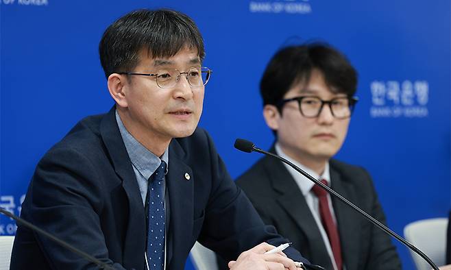 최창호 한국은행 통화정책국장이 13일 서울 중구 한국은행에서 열린 통화신용정책보고서(2025년 3월) 설명회에서 발언하고 있다. 한국은행 제공