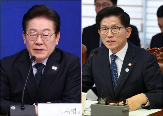 이재명 더불어민주당 대표(왼쪽), 김문수 고용노동부 장관. 〈자료사진=연합뉴스〉