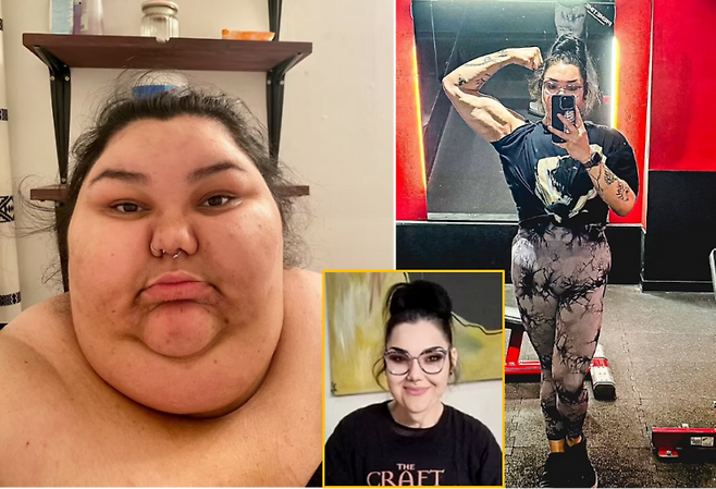 손에 잡히는 건 닥치는대로 먹었다는 272kg의 여성이 77kg에 이르게 된 환골탈태 사연이 전해졌다. [사진=영국 데일리메일 보도 갈무리]