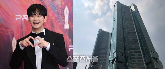 김수현(왼쪽)이 소유한 갤러리아포레. 사진 | 스포츠서울, 한화건설