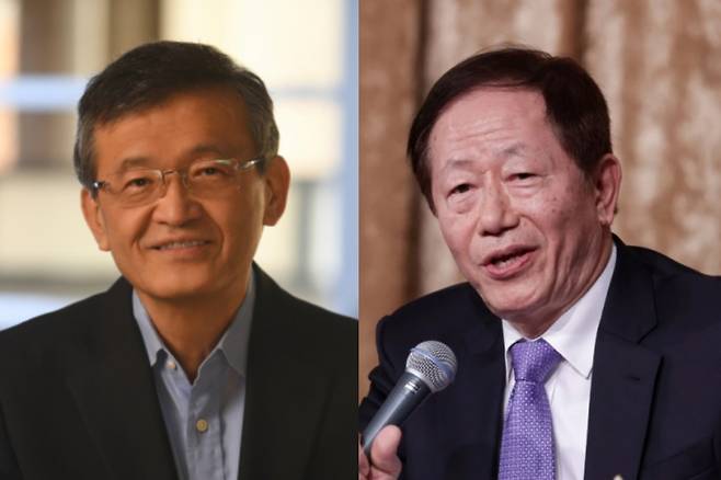 립부탄(왼쪽) 신임 인텔 CEO와 최근 마이크론 이사회에 합류한 류더인 TSMC 전 회장. [인텔, 블룸버그]