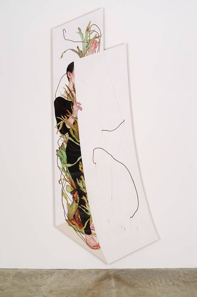 LEE Jinju, Next Season, 2024, Powdered pigment, animal skin glue and water on unbleached cotton, 223 x 92 cm *재판매 및 DB 금지